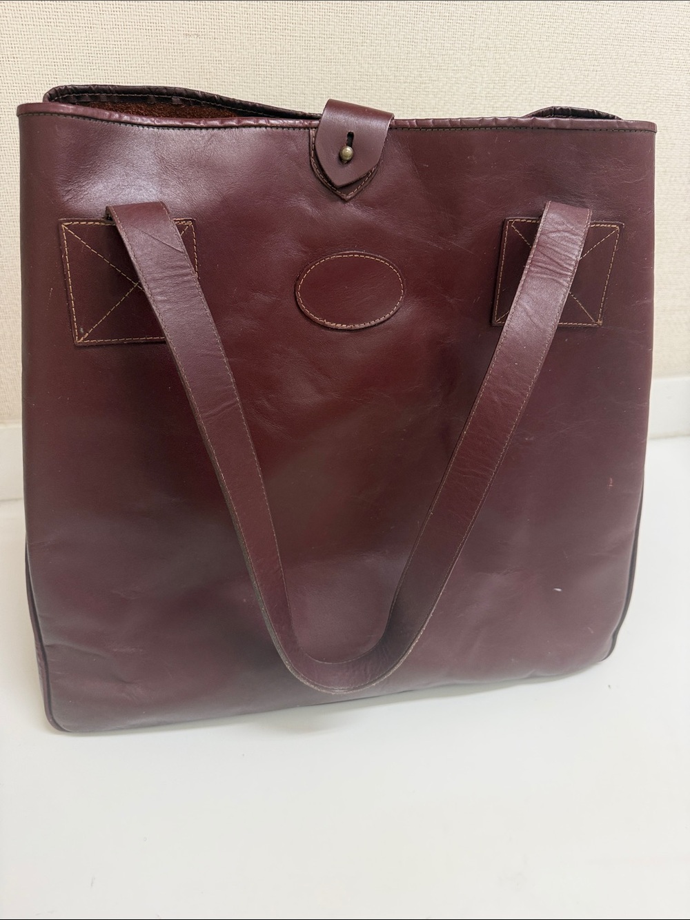 Levenger Classic Leather Tote Bag - Burgundy